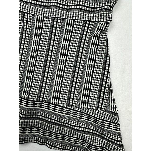 LOFT Outlet Petite Womens Black And White size 6P‎ Woven Pattern Dress - Picture 3 of 14